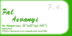 pal asvanyi business card